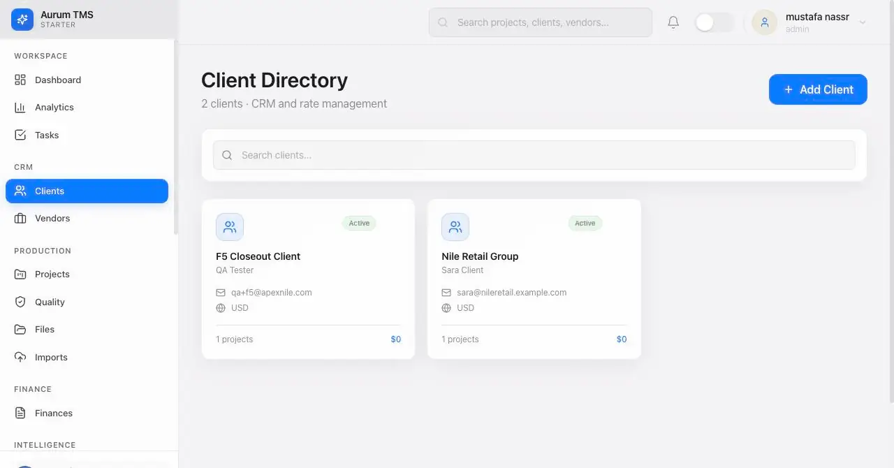 The Glosseum client directory.